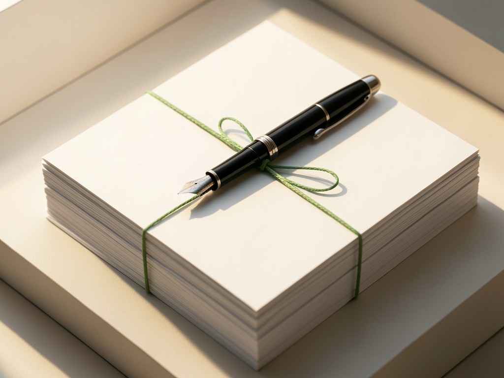 A neat stack of documents with a fountain pen, representing legal agreements and terms.