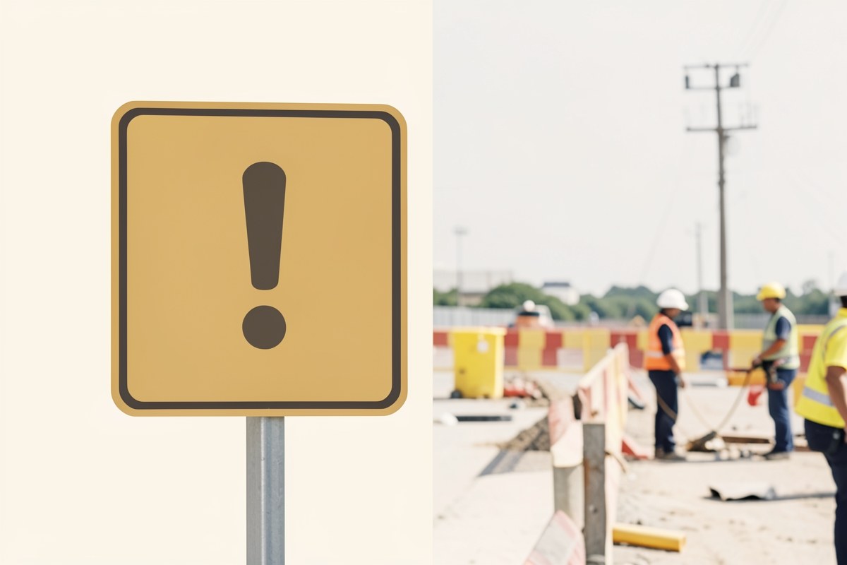 A warning sign icon with an exclamation point on a clean background, representing important notices.